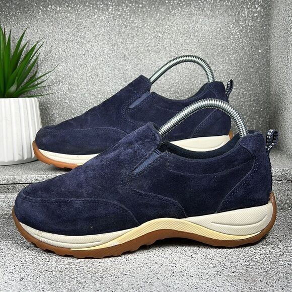 L.L. Bean Blue Suede Outdoor Hiking Sneakers Boots Shoes Size 7 - Picture 1 of 8